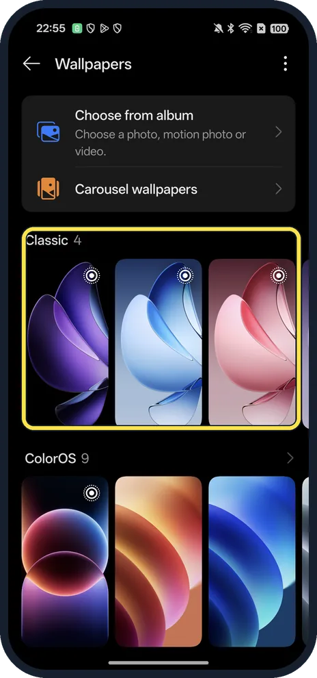 Android screenshot: Pick a wallpaper