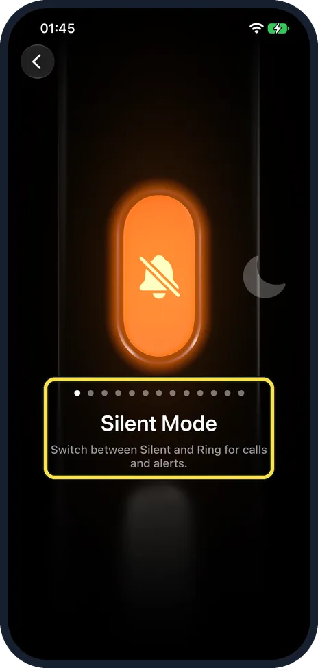 iPhone screen: Open Settings and tap Action Button