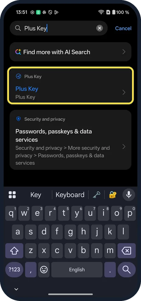 Screenshot from the guide: How to change what the Plus Key does on a OnePlus Nord 5