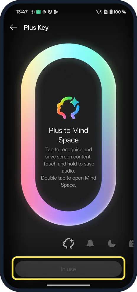 Android screenshot: See the current action