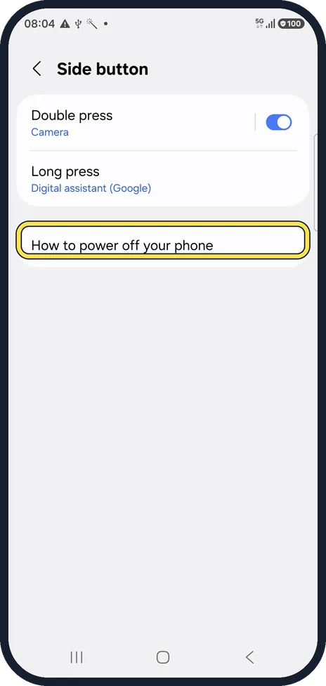 Android screenshot: Forgot how to switch off?