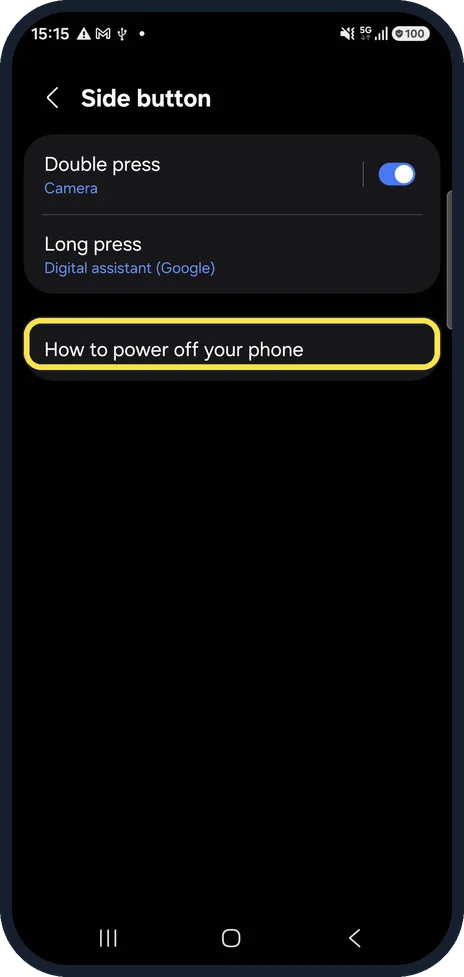 Android screenshot: Forgot how to switch off?