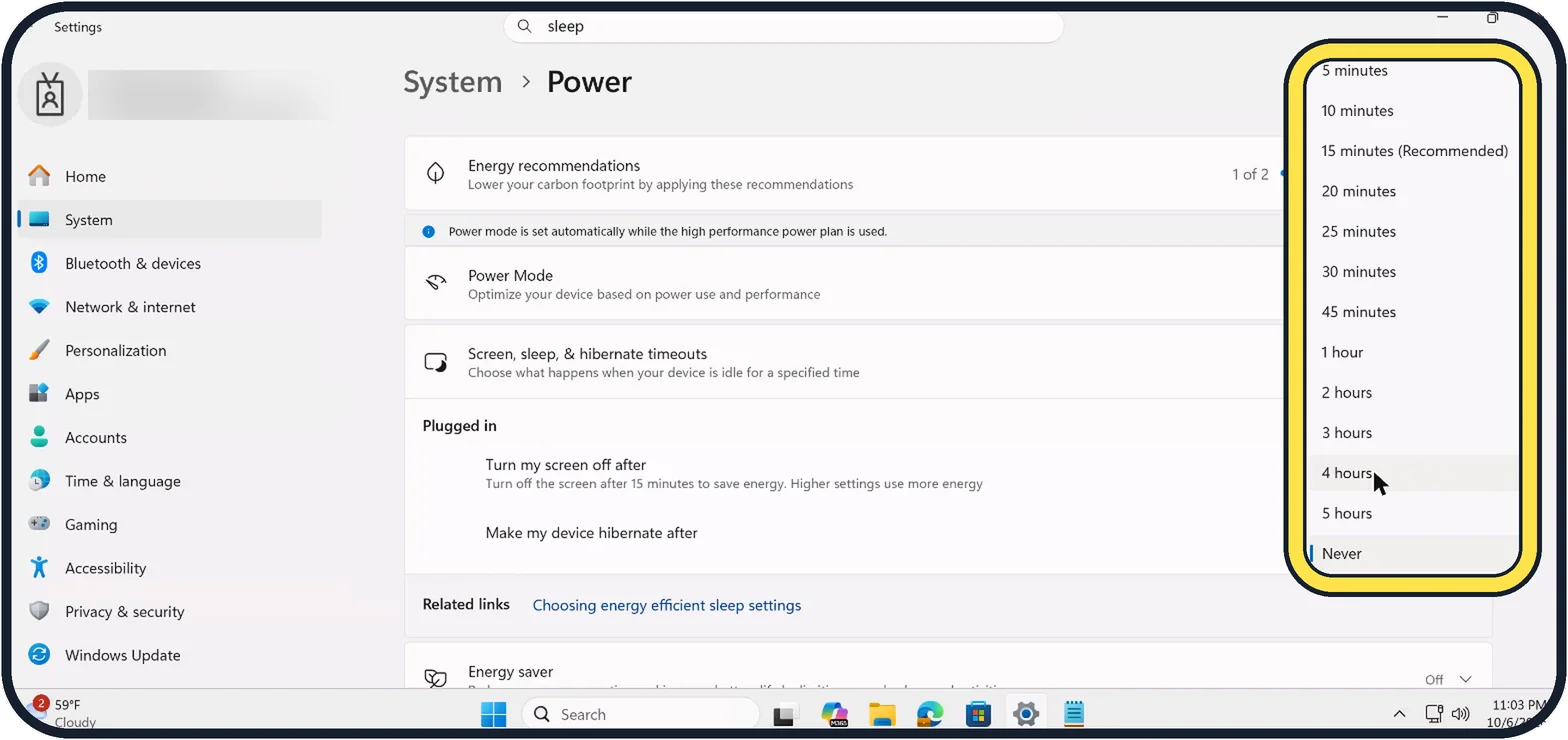 Windows screenshot: Pick a time