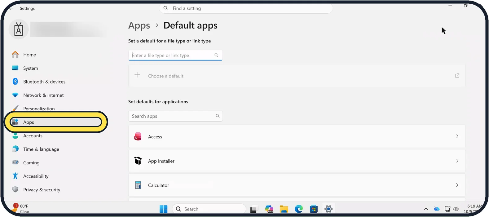 Screenshot from the guide: How to change which app opens a file on Windows 11