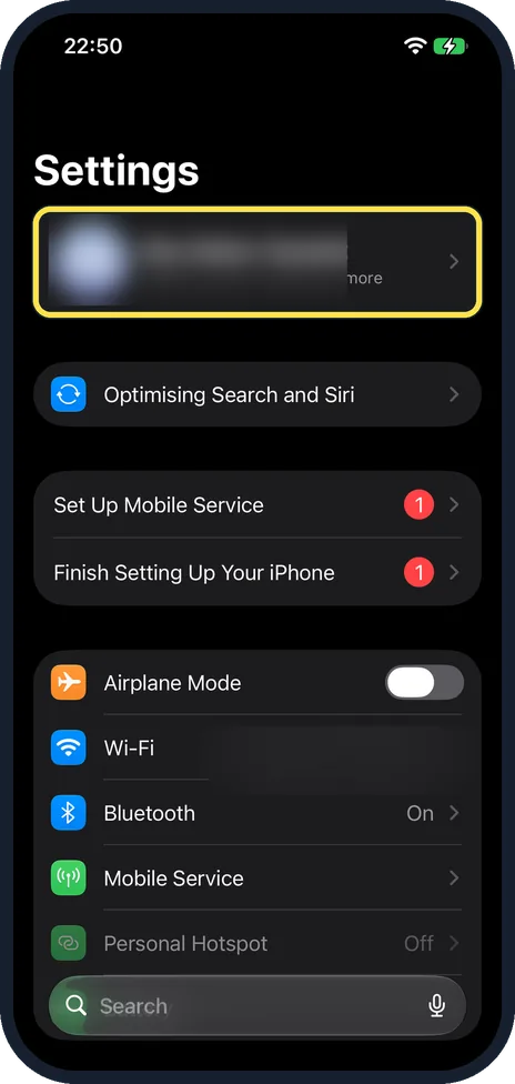 Screenshot from the guide: How to change your Apple Account password on an iPhone