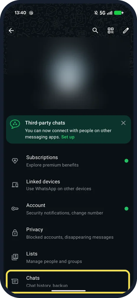 Screenshot from the guide: How to check and set up WhatsApp chat backup on Android (Pixel)