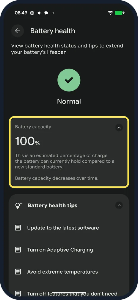 Android screenshot: Read what the figure means