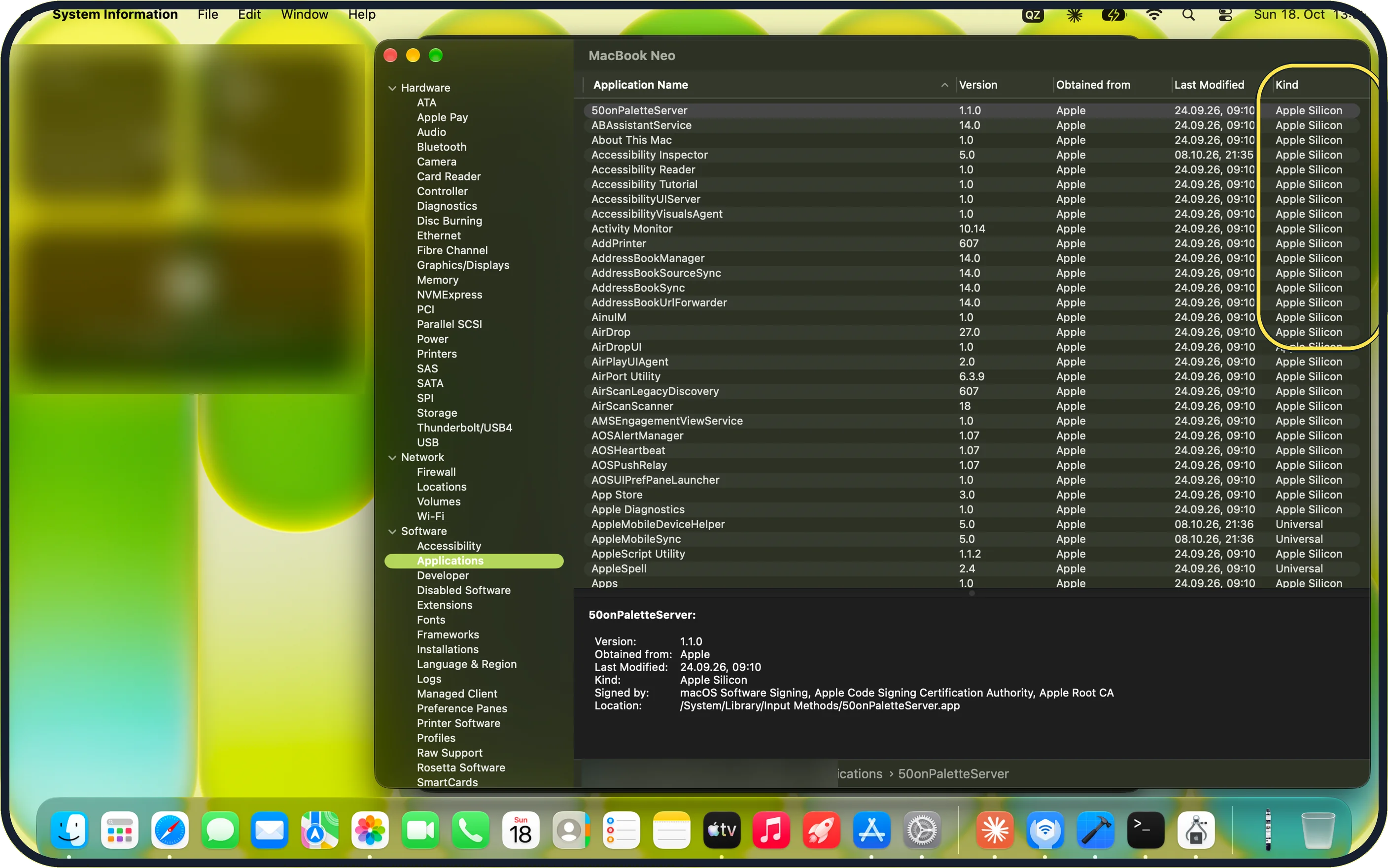 Mac screenshot: Check every app