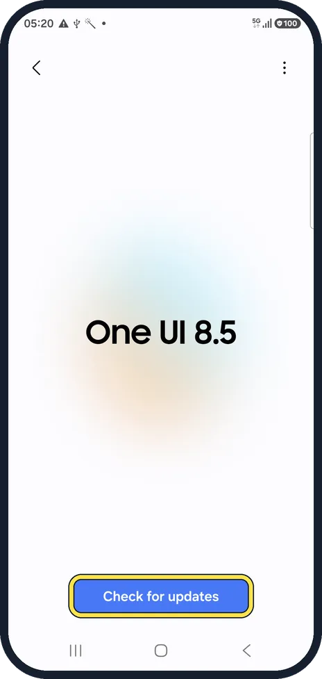 Android screenshot: Check for an update
