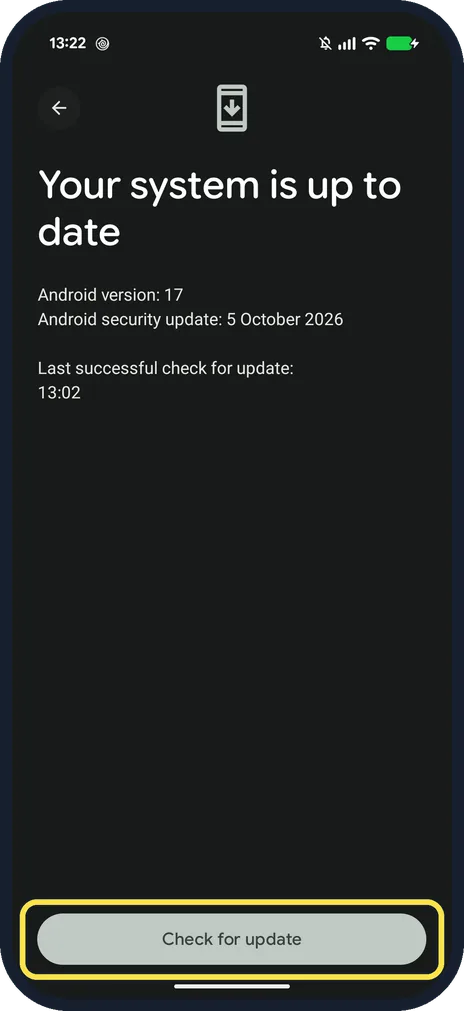 Android screenshot: Check the result