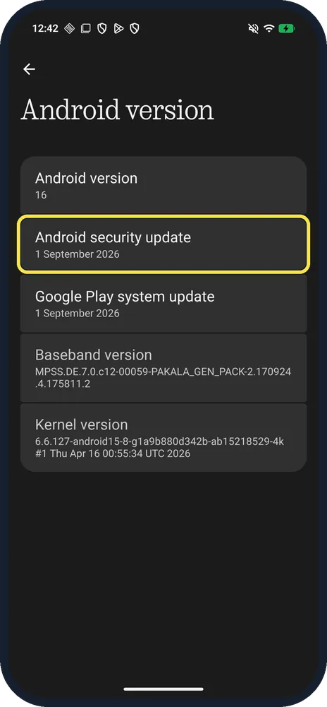 Android screenshot: Read Android security update