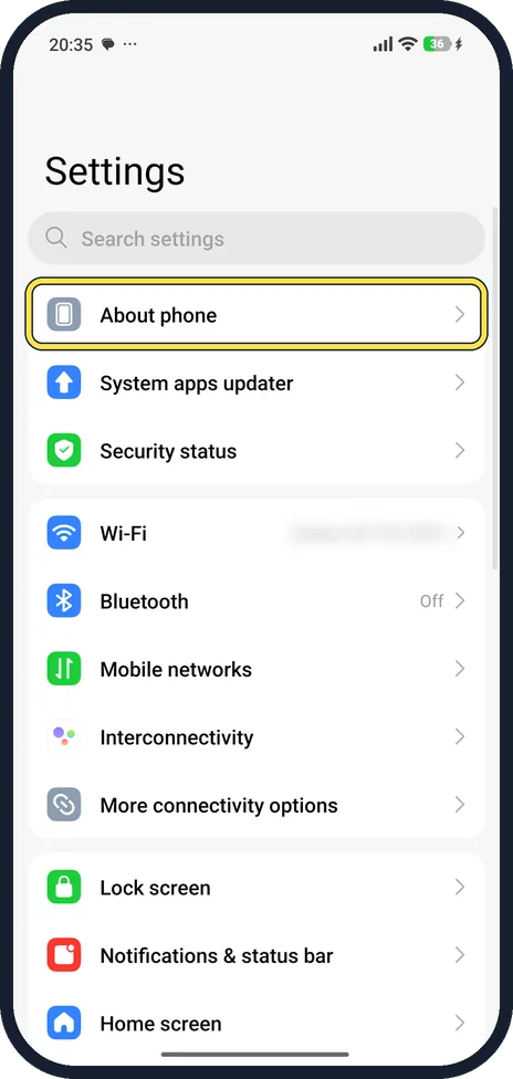 Screenshot from the guide: How to check the security patch on a Xiaomi phone (HyperOS 3)