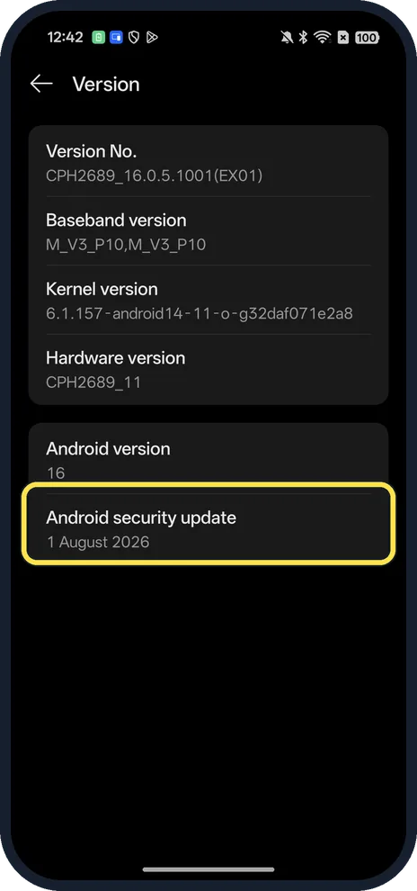 Android screenshot: Read Android security update