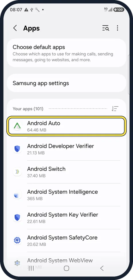 Android screenshot: Tap the app