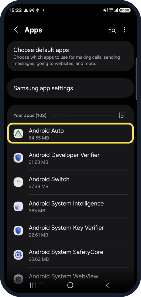 Android screenshot: Tap the app
