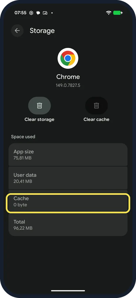 Android screenshot: Check the result