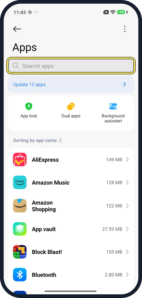 Screenshot from the guide: How to clear an app's defaults on a Xiaomi phone (HyperOS 3)