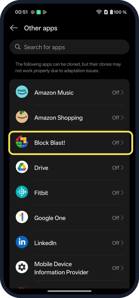 Android screenshot: Or use Other apps
