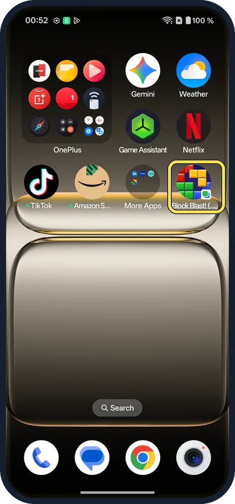 Android screenshot: Find the clone