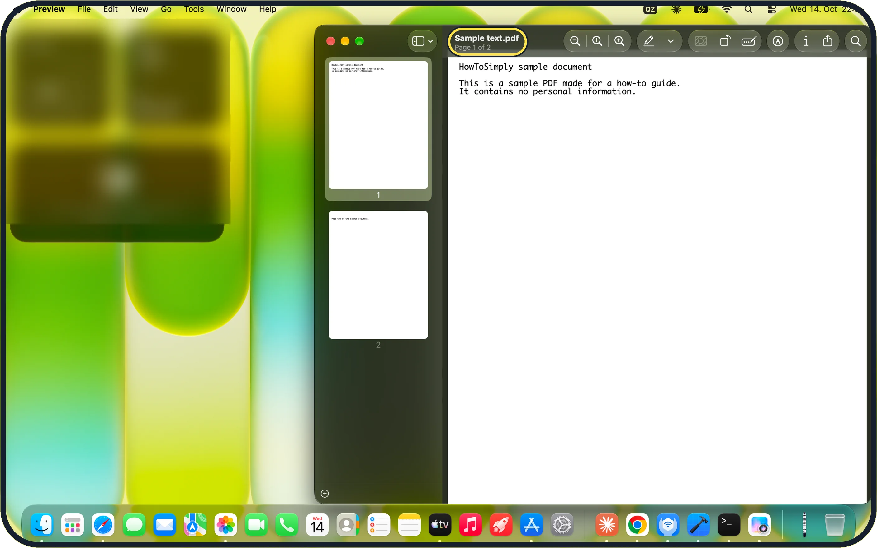 Mac screenshot: Open the first PDF in Preview