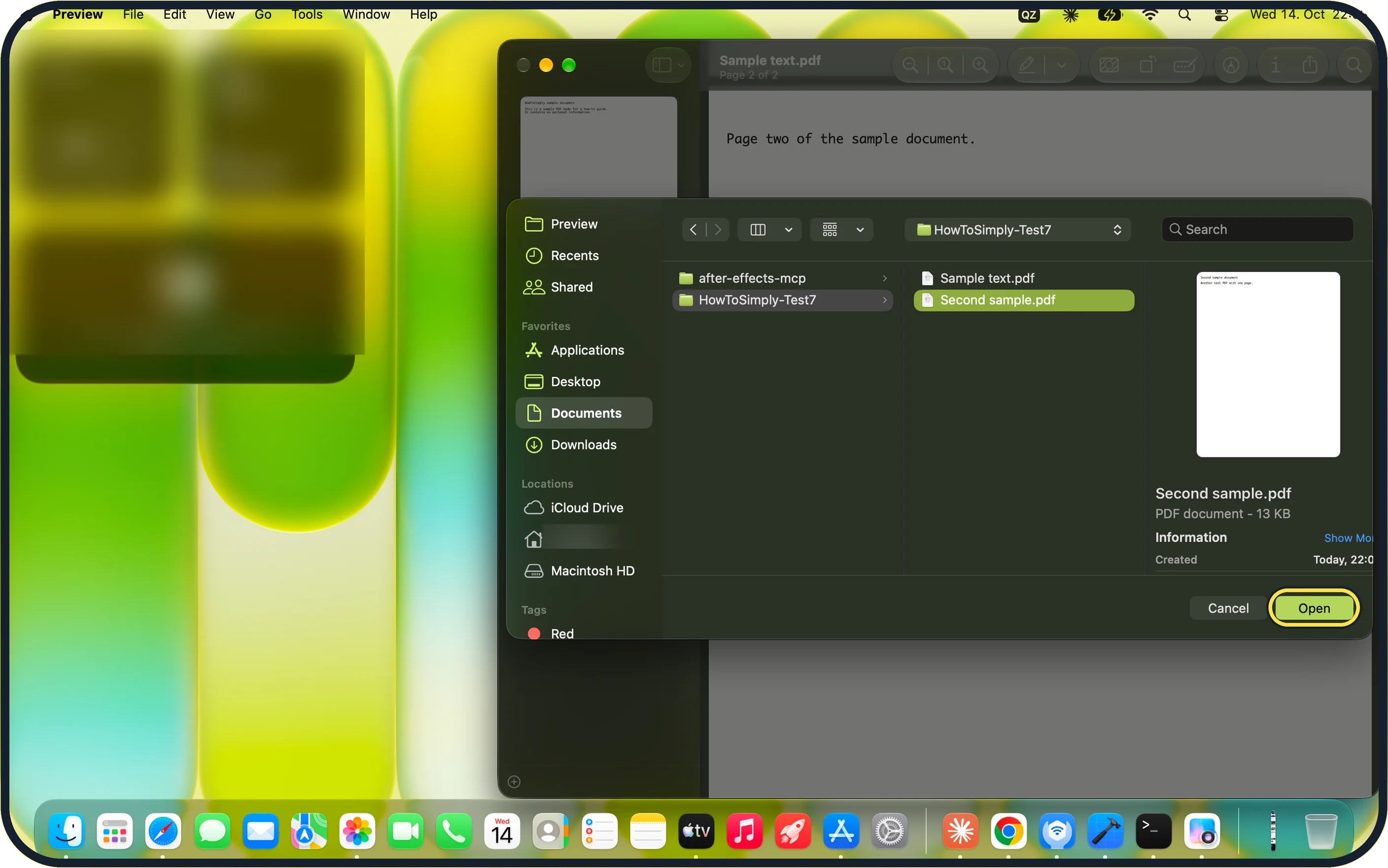 Mac screenshot: Insert the other PDF