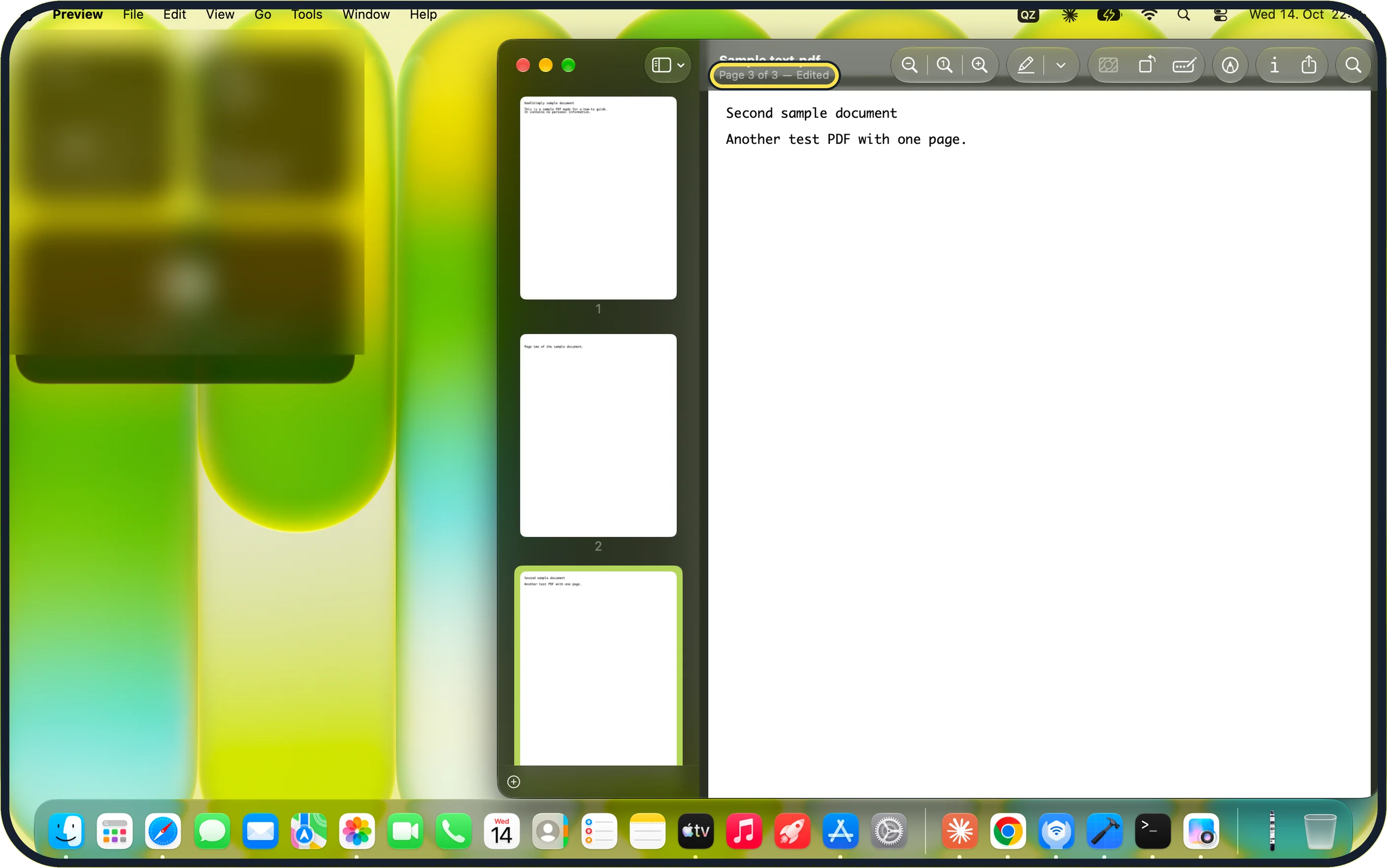 Mac screenshot: Check the added pages