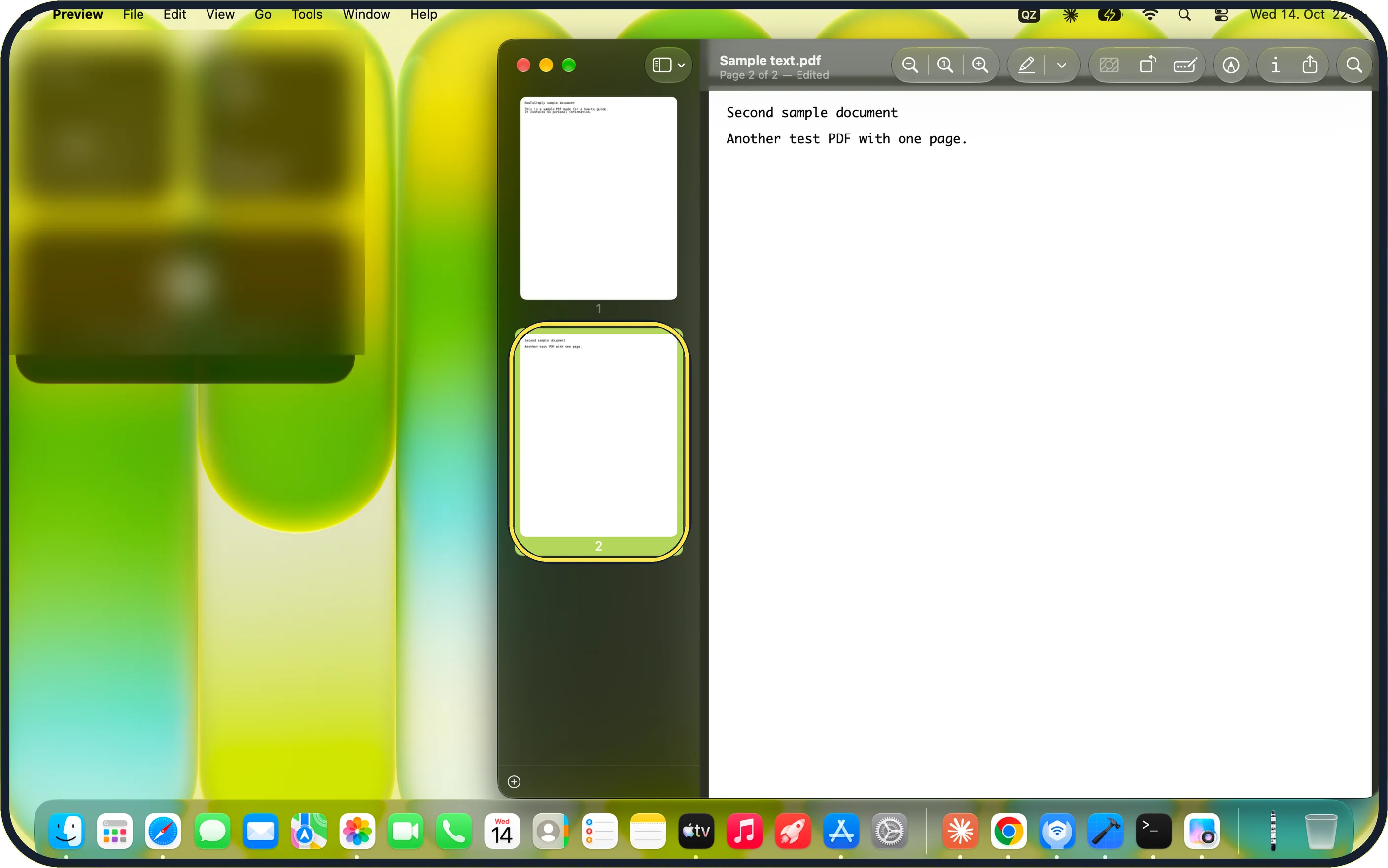 Mac screenshot: Reorder or remove pages