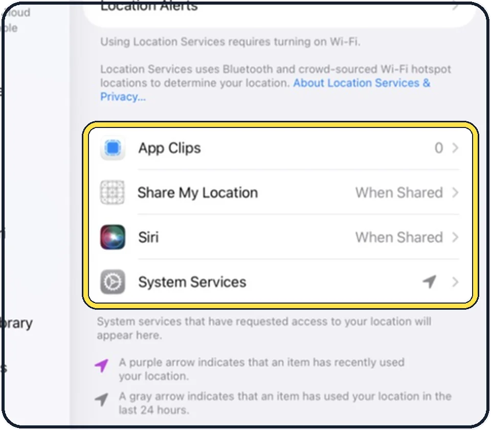 iPad screenshot: Tap an app in the list and choose