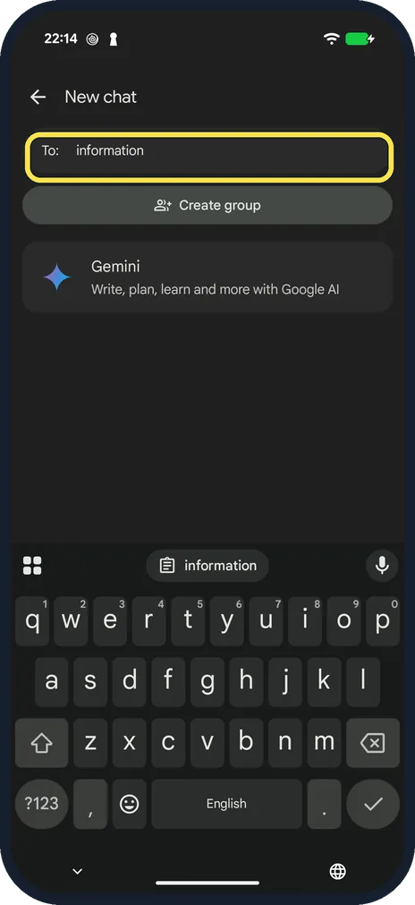 Android screenshot: Check the pasted text