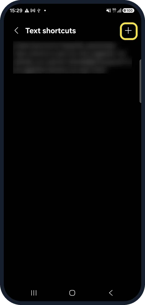 Android screenshot: Tap +