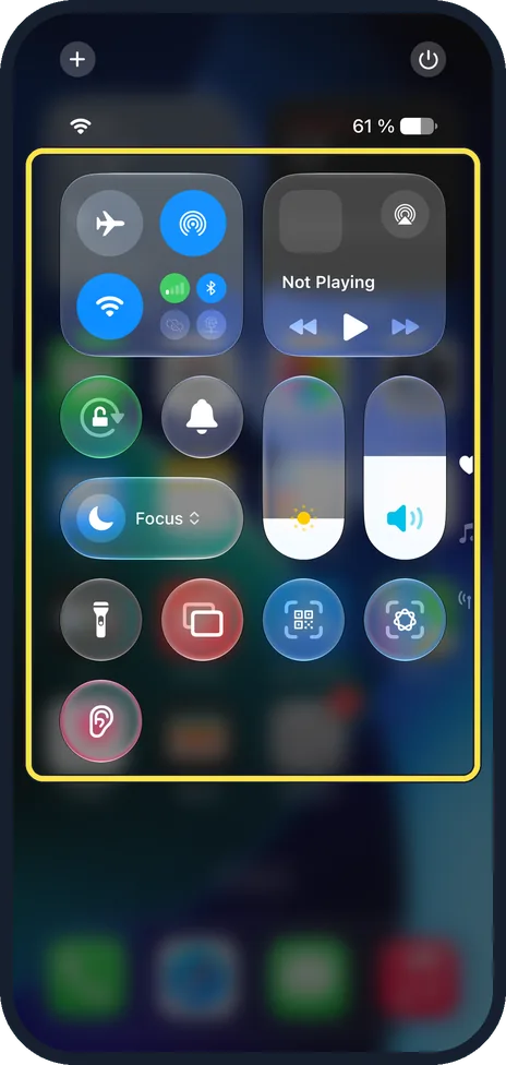 Screenshot from the guide: How to customise Control Centre on an iPhone