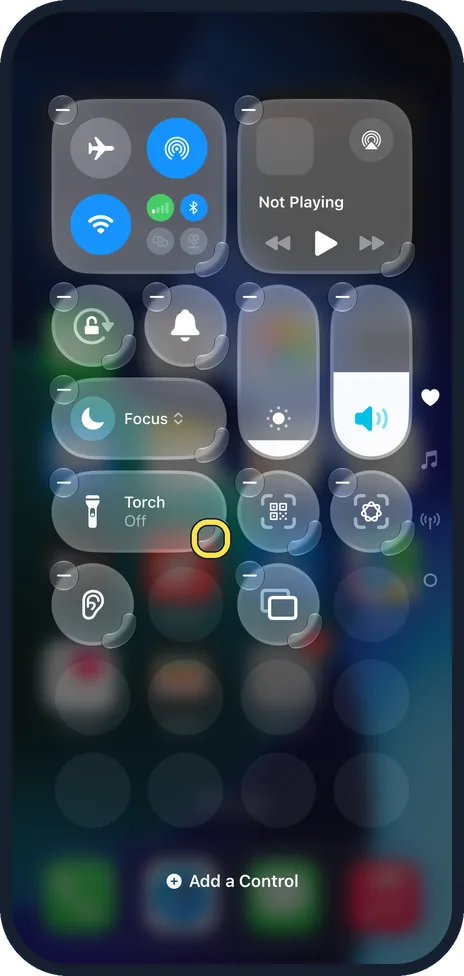 iPhone screen: Move and resize