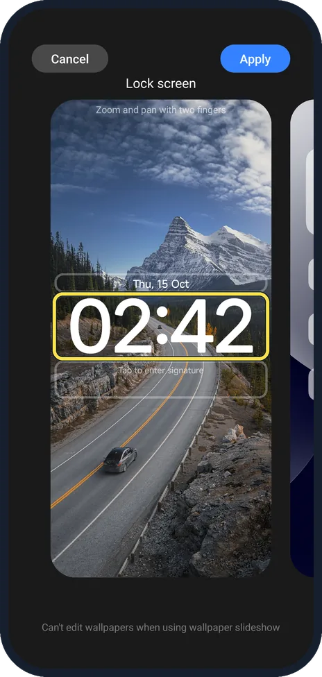 Android screenshot: Tap the time