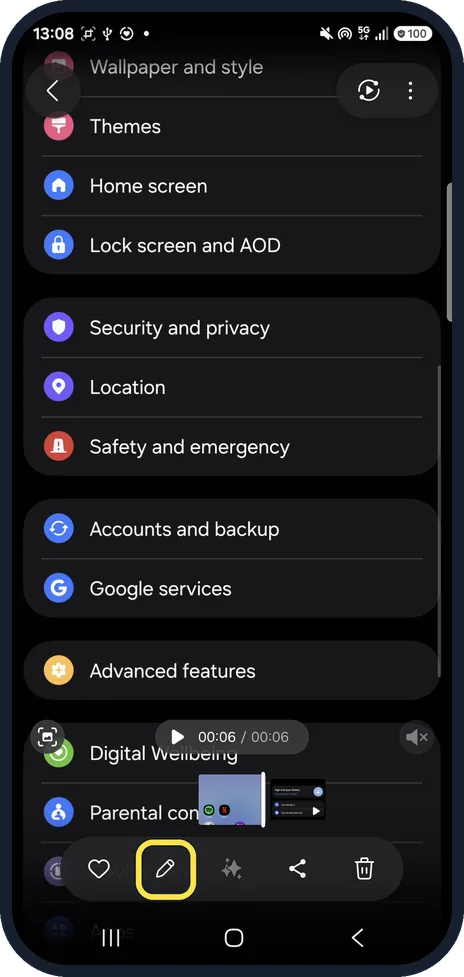Screenshot from the guide: How to edit a video on a Samsung Galaxy (speed, filters, sound)