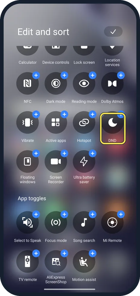 Android screenshot: Find the tile you want