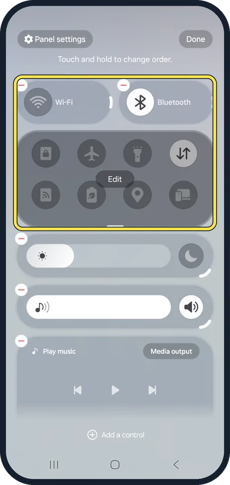Android screenshot: Move a button