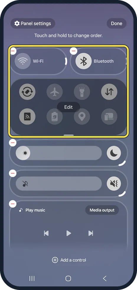 Android screenshot: Move a button
