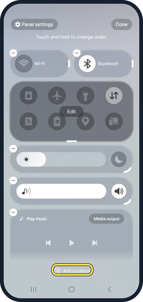 Android screenshot: Add a button