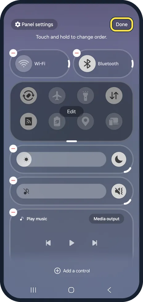 Android screenshot: Tap Done