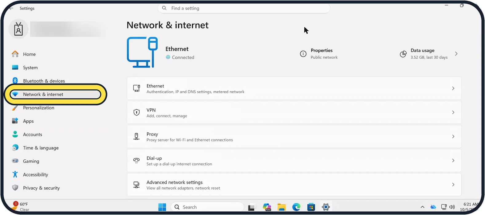 Screenshot from the guide: How to find your IP address on Windows 11