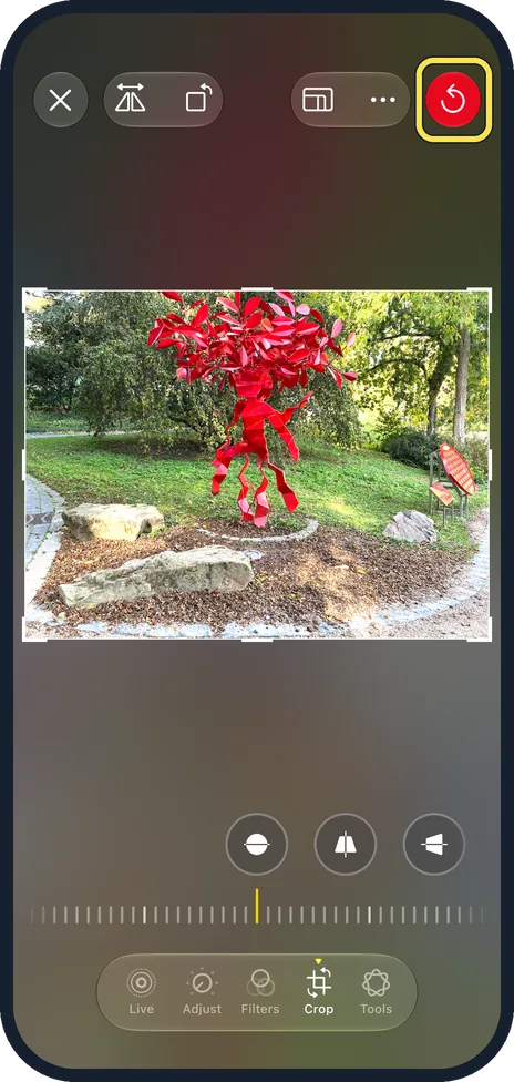 iPhone screen: To undo it later, tap Edit, then the red button