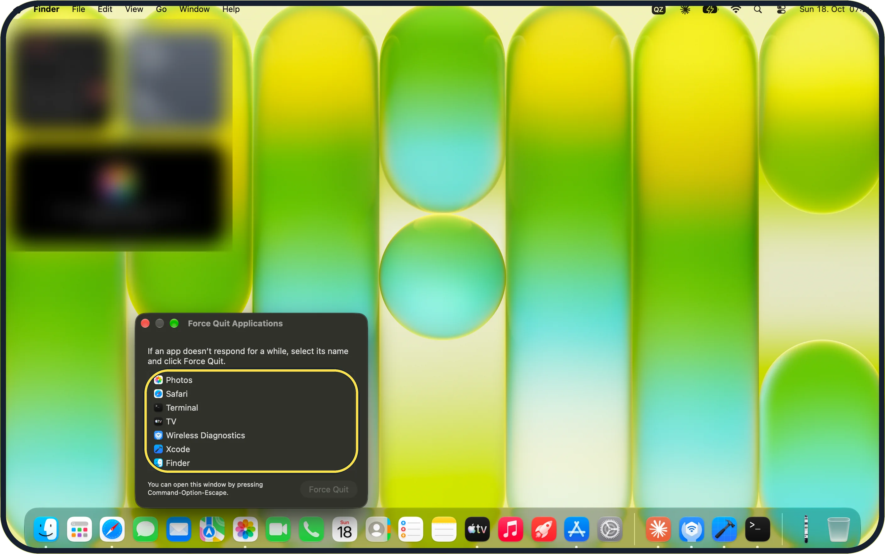 Mac screenshot: Check the app has gone