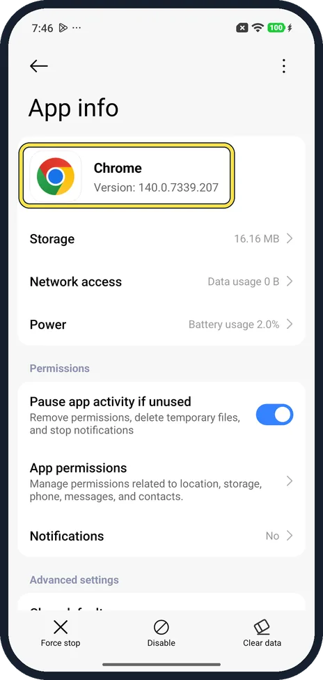 Screenshot from the guide: How to force stop an app on a Xiaomi phone (HyperOS 3)