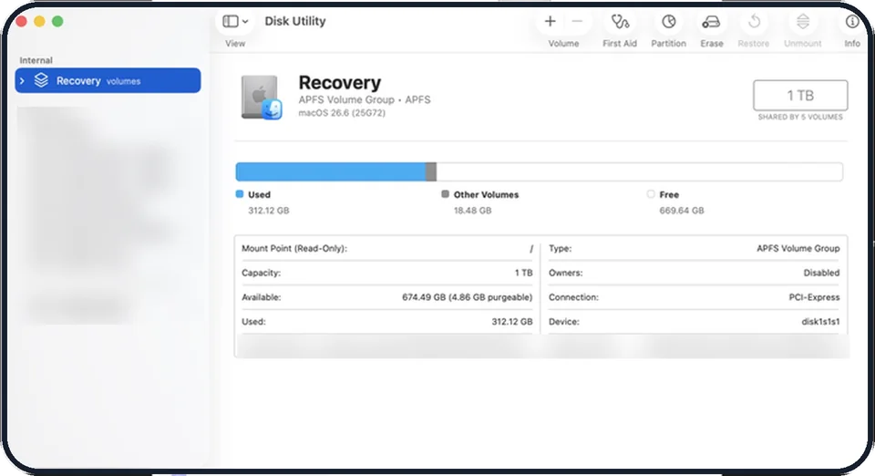 Screenshot from the guide: How to format an external drive on a Mac
