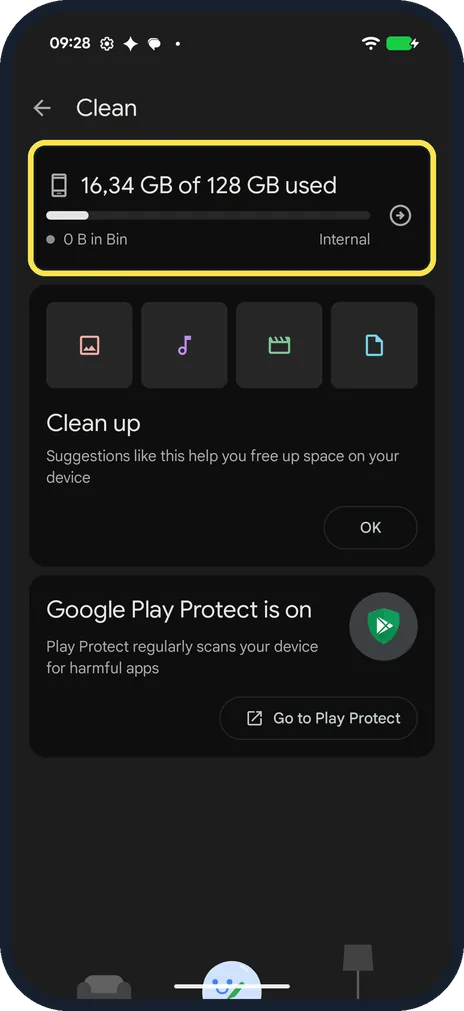 Android screenshot: Read the Clean page