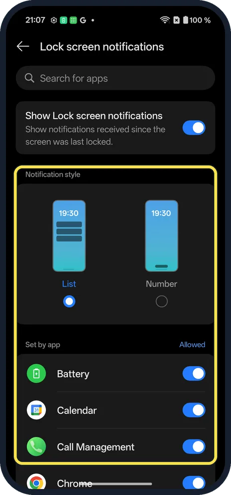 Android screenshot: Or pick the style and apps