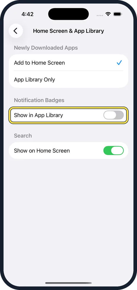 iPhone screen: Decide about notification badges