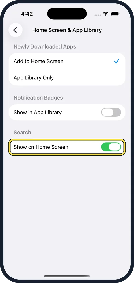iPhone screen: Keep or remove the Search button
