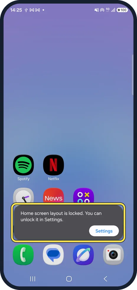 Android screenshot: Try to move it