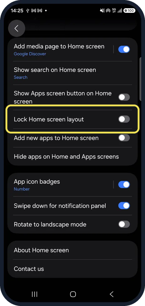 Android screenshot: Switch it off again